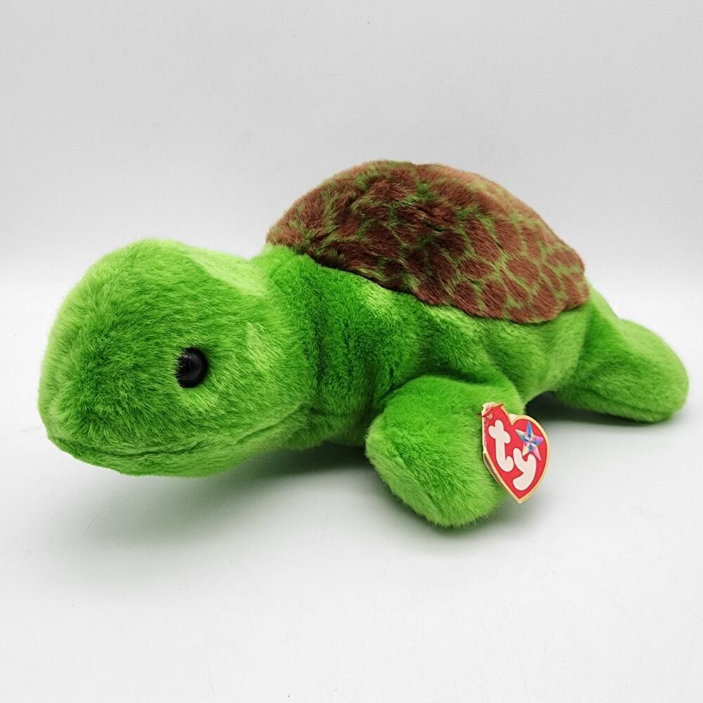 Ty Beanie Buddies Speedy Turtle Plush Stuffed Animal Toy 11" Hard Eyes Tylon Vtg